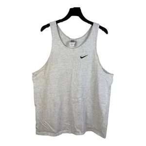 Vintage 90s Nike Tank Top XL Gray Made in USA 100% Cotton Athletic Shirt Swoosh